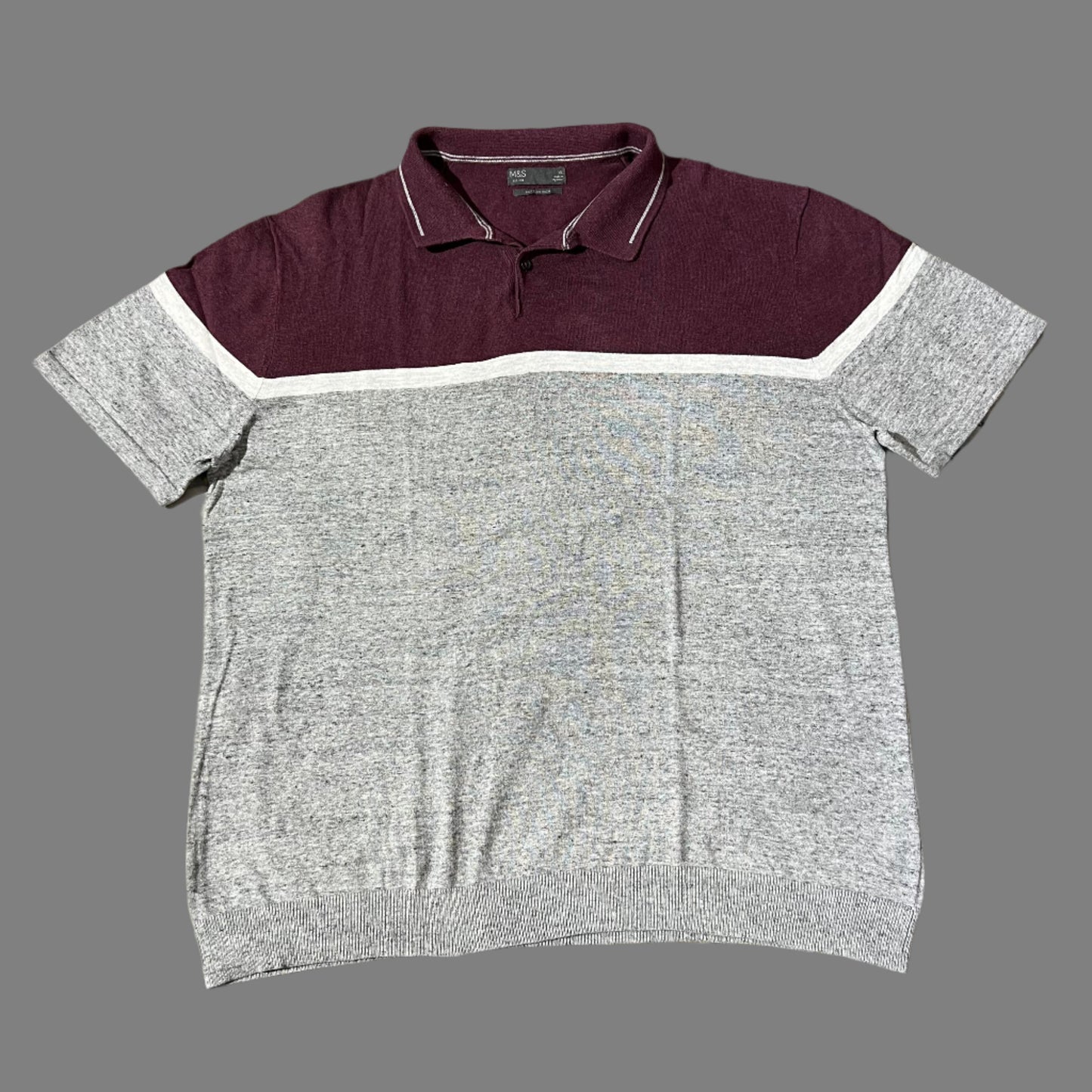 Red/Gray Cotton Rich Half Sleeves Polo