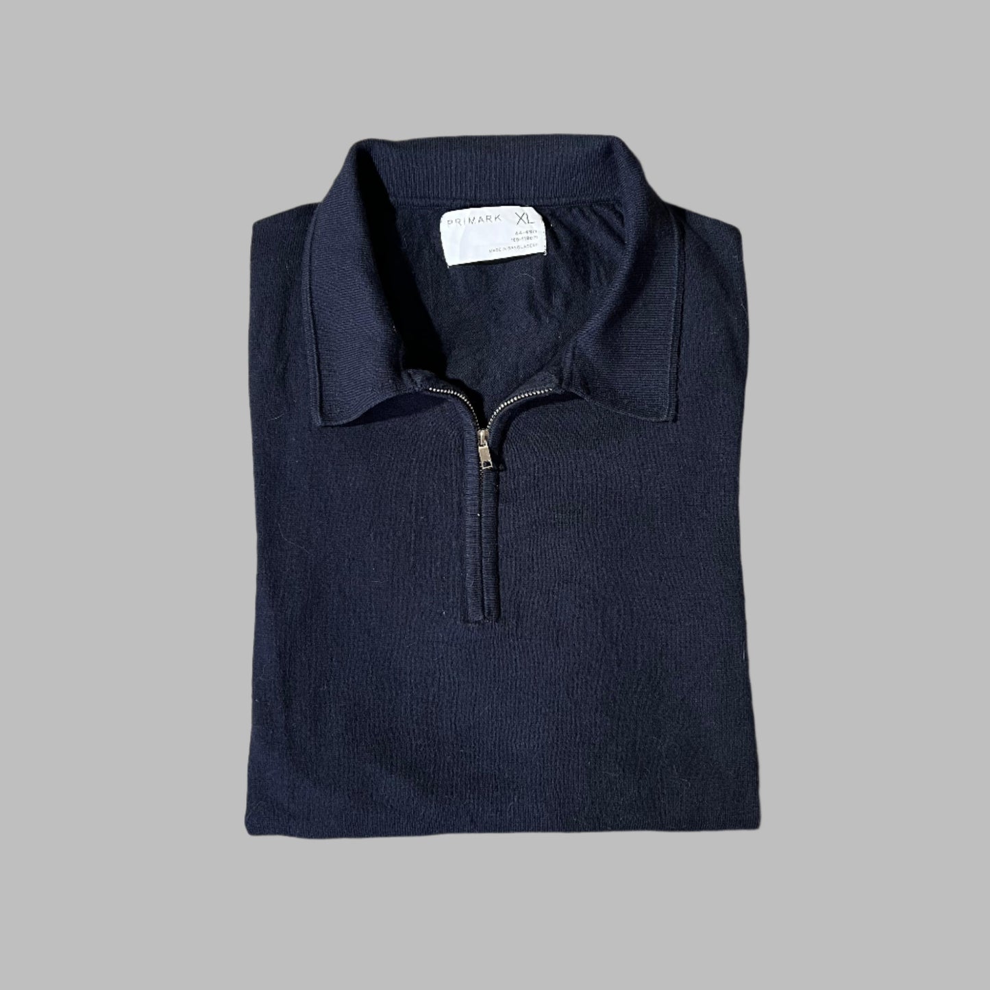 Dark Blue Soft Cotton Half Sleeves Zipper Polo