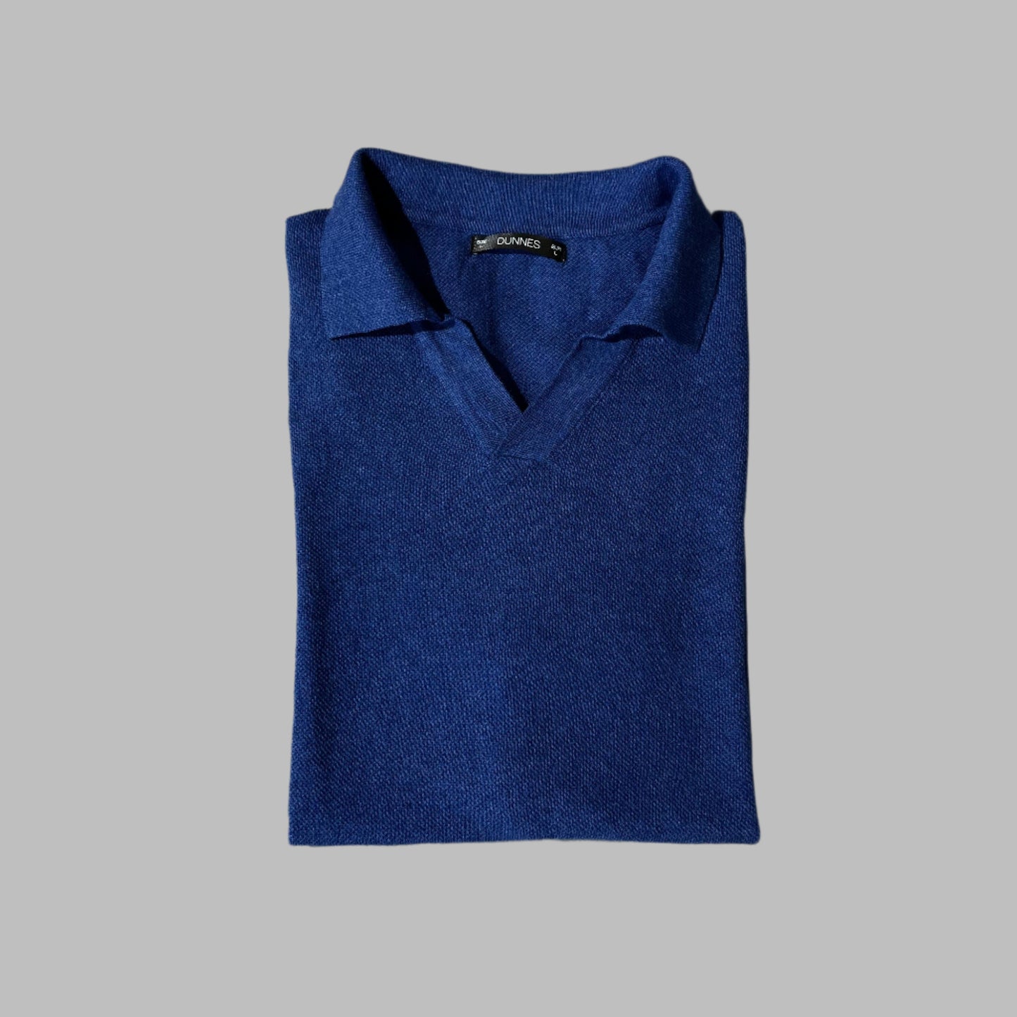 Dark Blue Soft Cotton Busan Collar Half Sleeves Polo