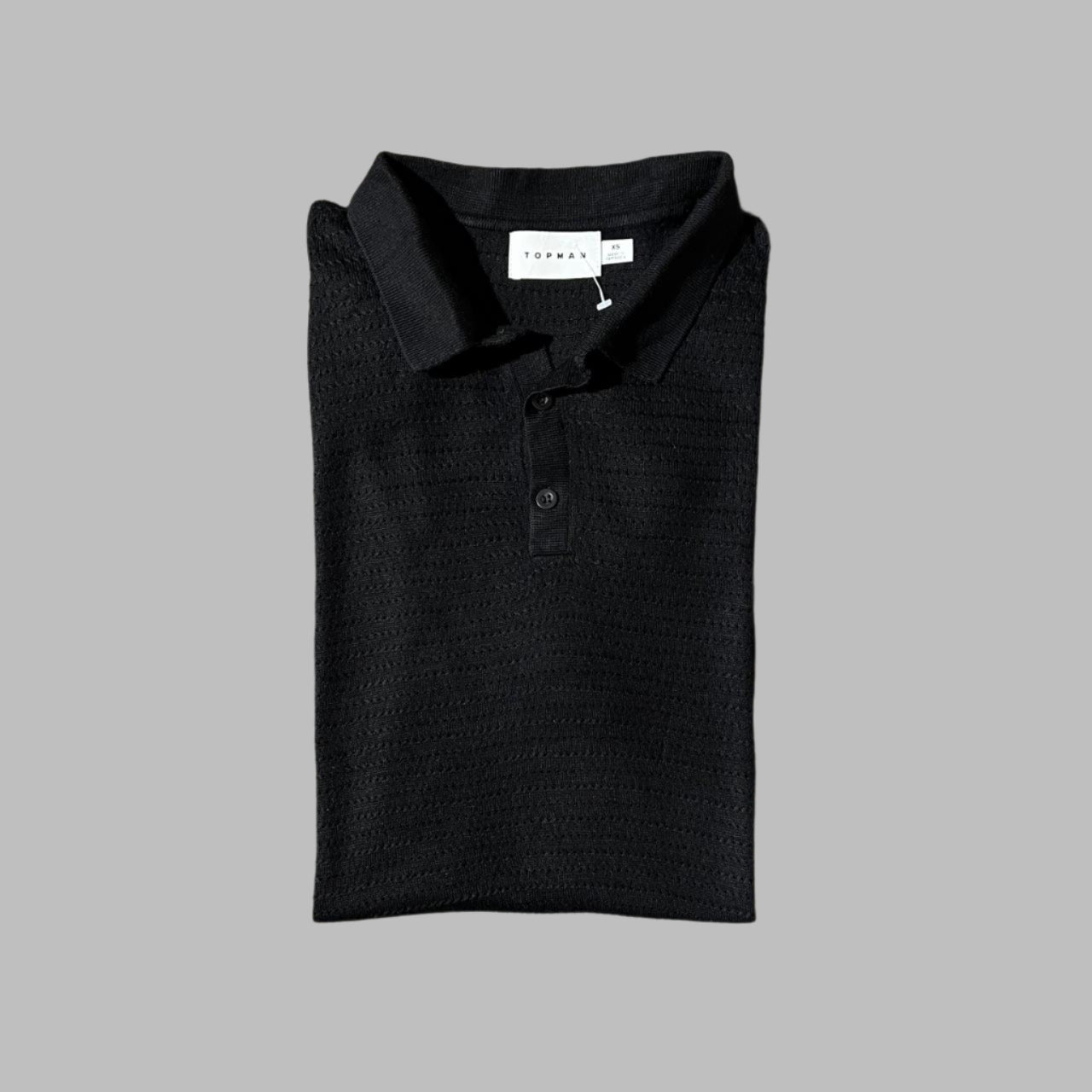 Topman Black Half Sleeves knitted Polo
