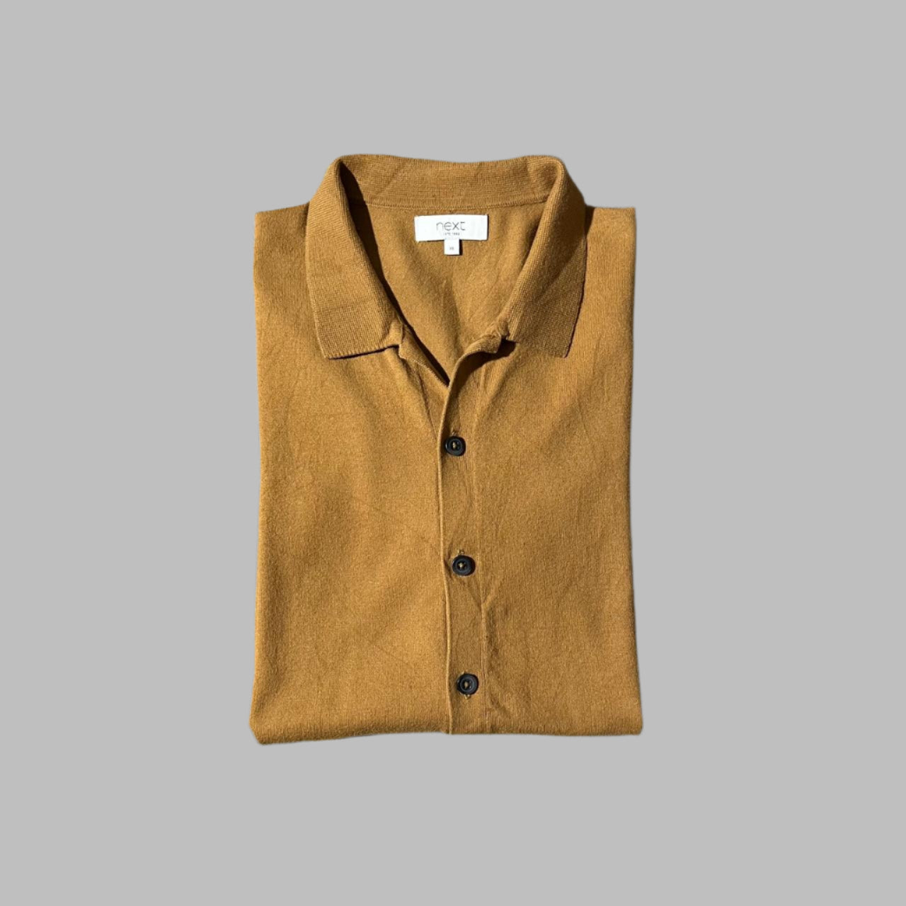 Mastard Brown Half Sleeves Buttoned Down