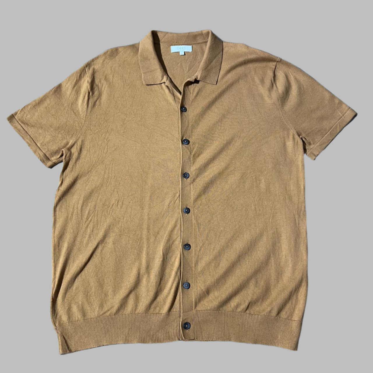 Mastard Brown Half Sleeves Buttoned Down