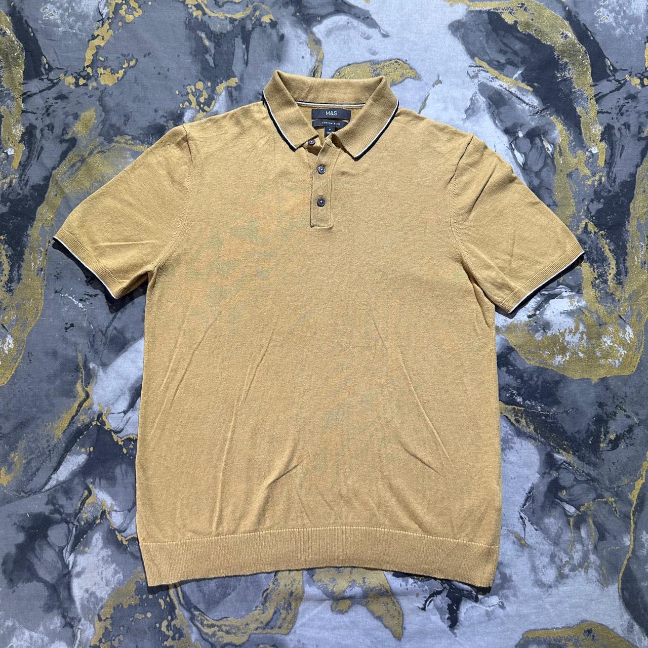 Mastard Cotton Rich Knitted Buttoned Polo