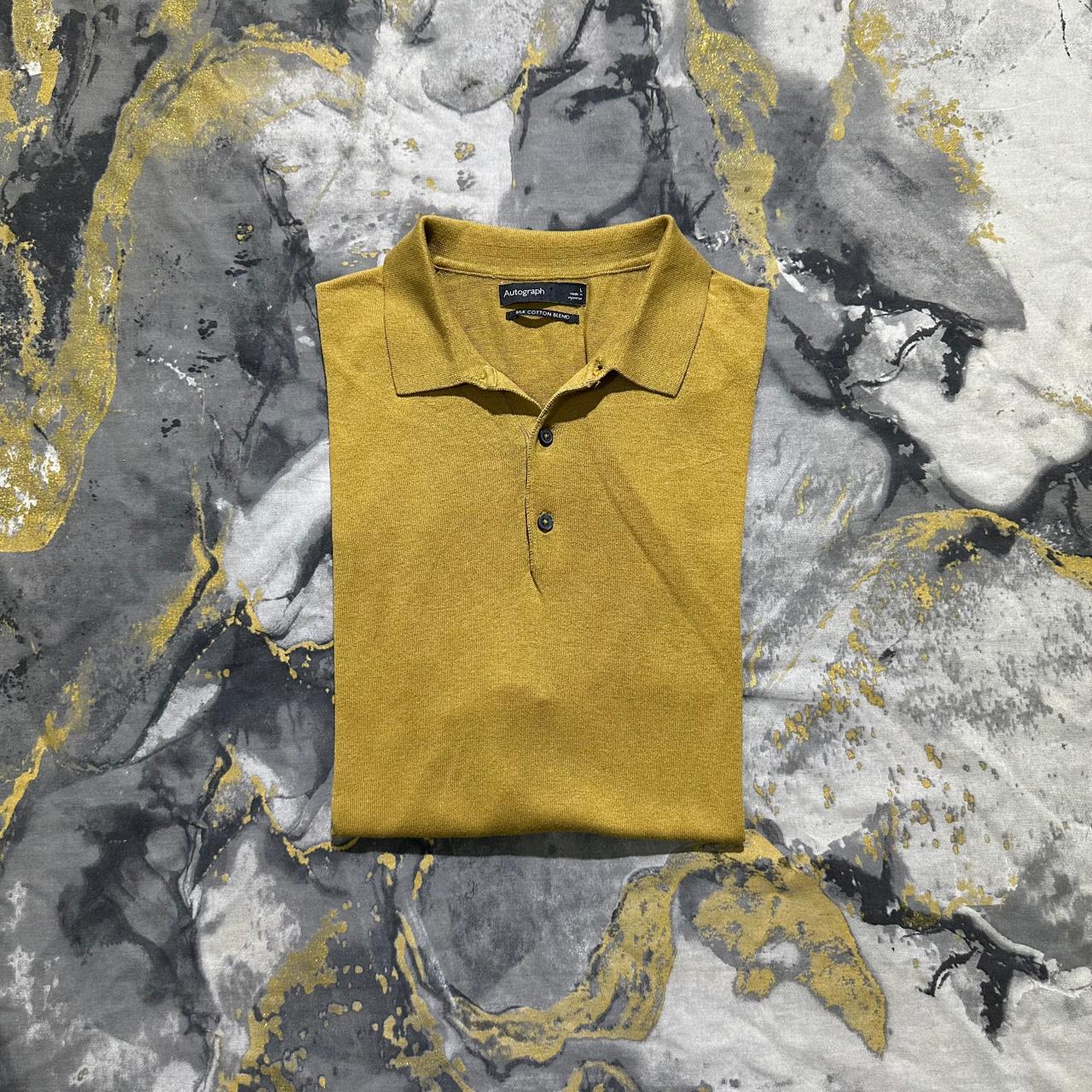 Luxury Silk Blend Mastard Yellow Knitted Polo