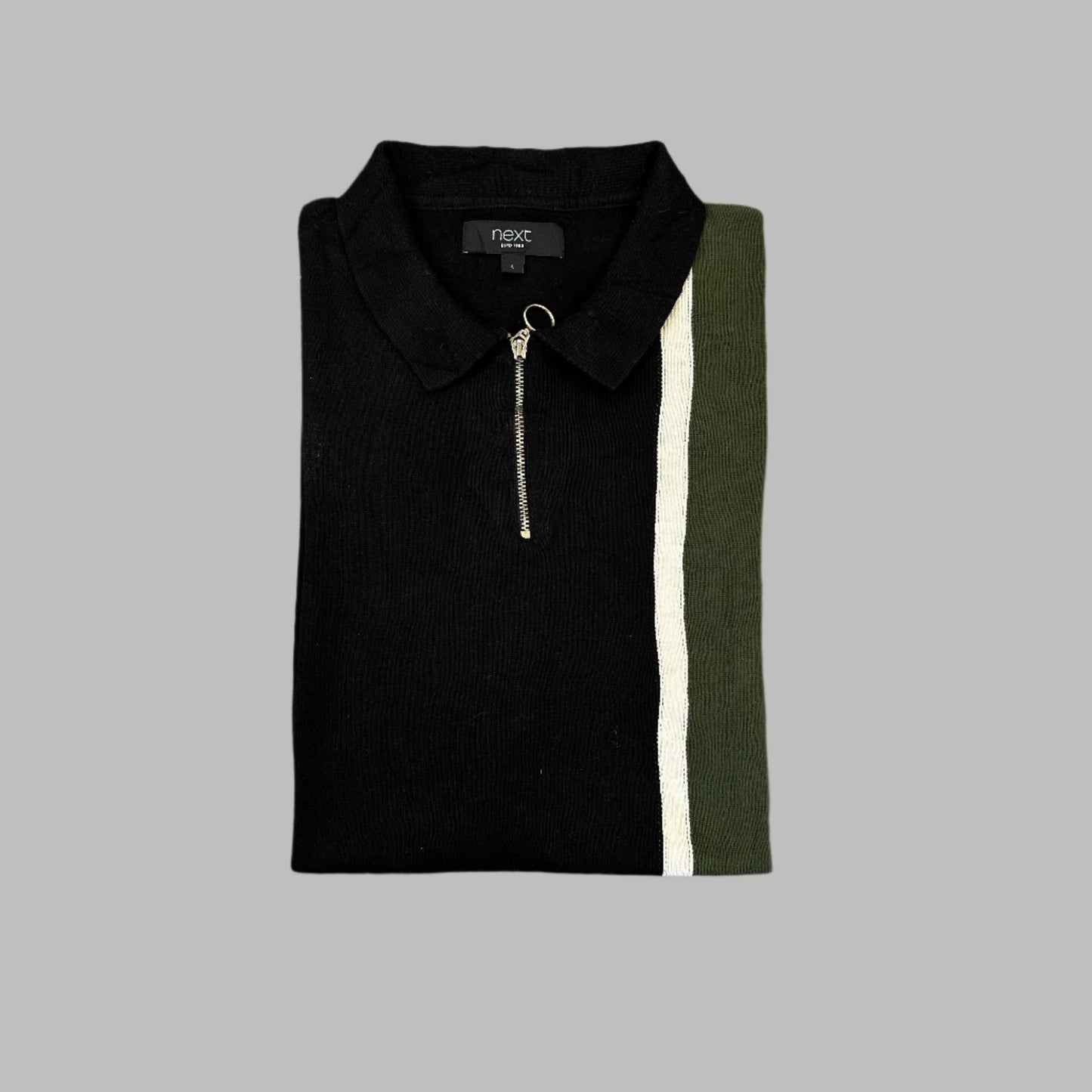 Black Zipper Knitwear Halfsleeves