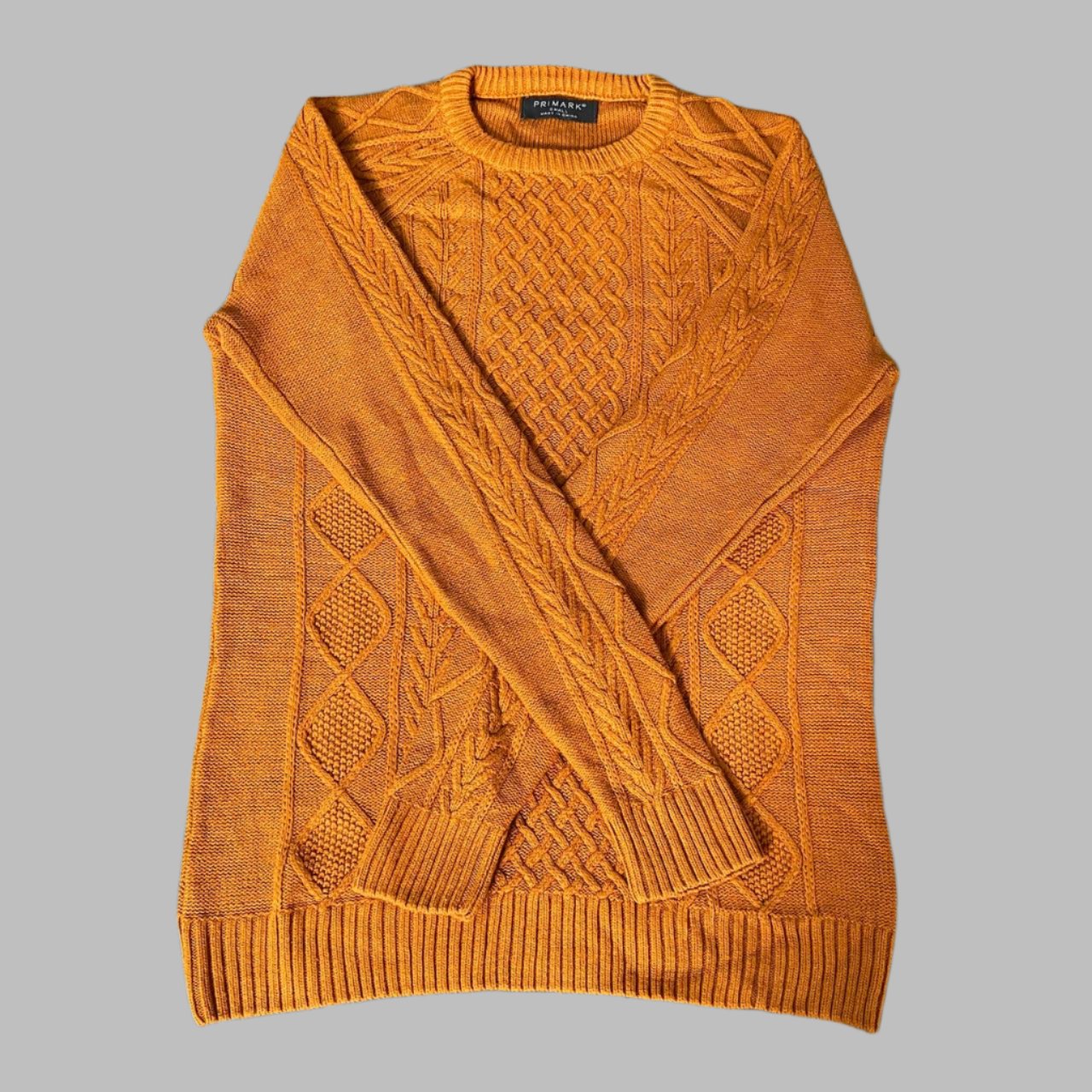 Mustard Knitted Full Sleeves Sweater