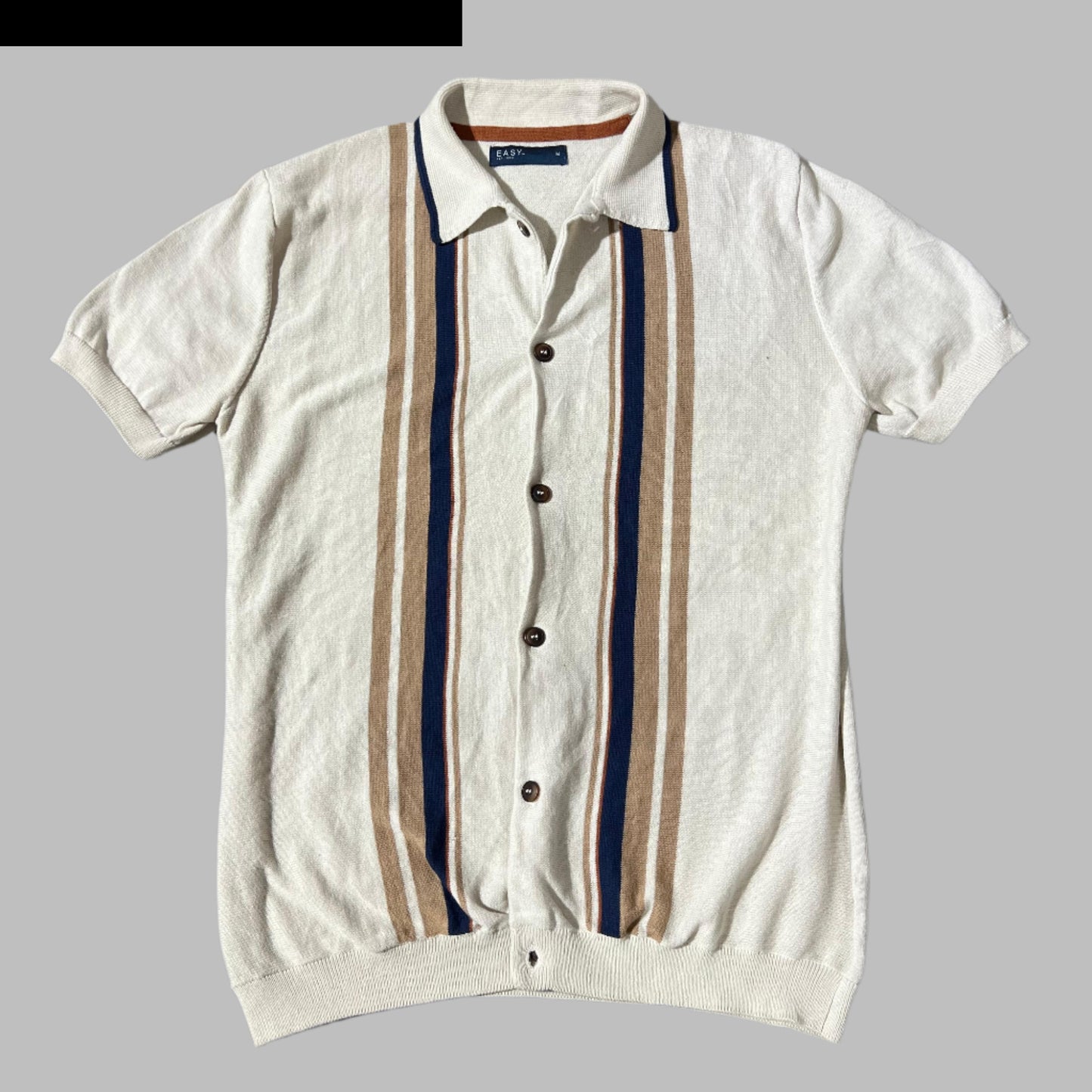Light Beige Buttoned-down Knitted Shirt