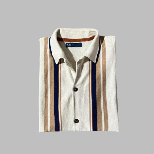 Light Beige Buttoned-down Knitted Shirt