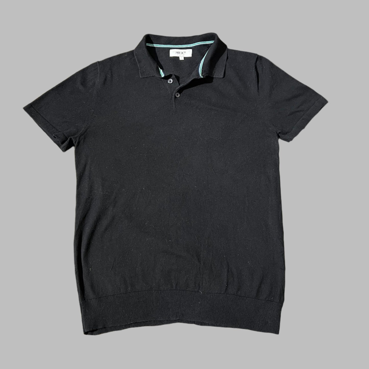 Jet Black Soft Cotton Half Sleeves Knitted Polo