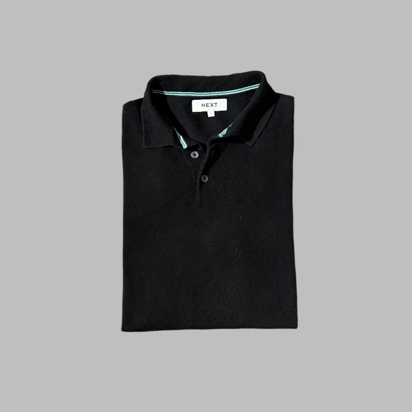 Jet Black Soft Cotton Half Sleeves Knitted Polo