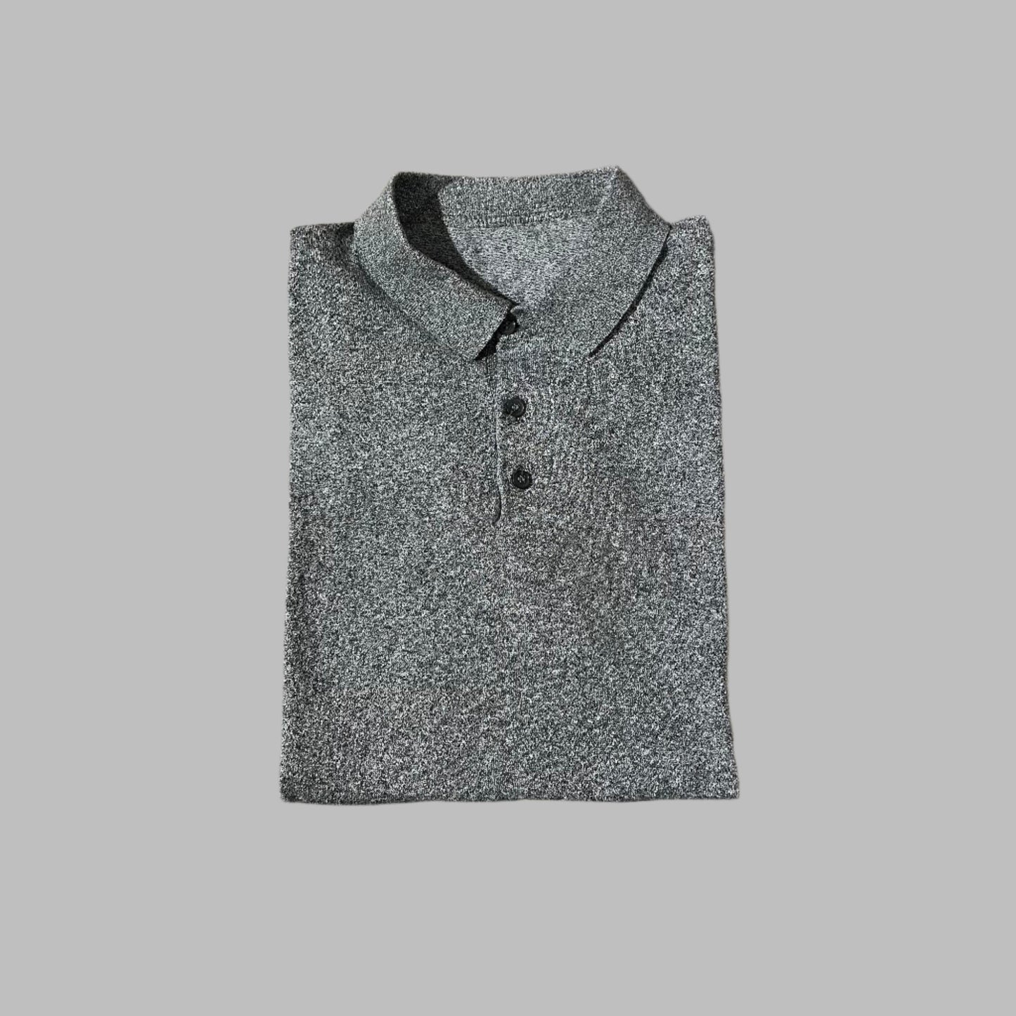 Light Fabric Gray Knitted Half Sleeves Polo