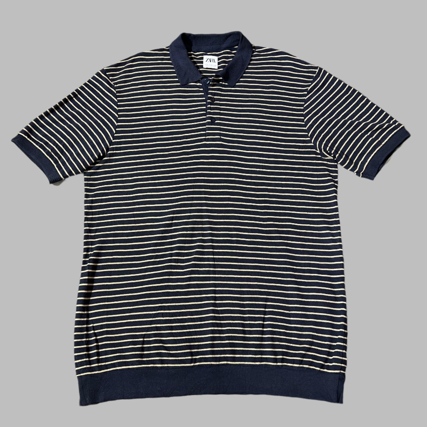 Black Stripped Knitted Polo