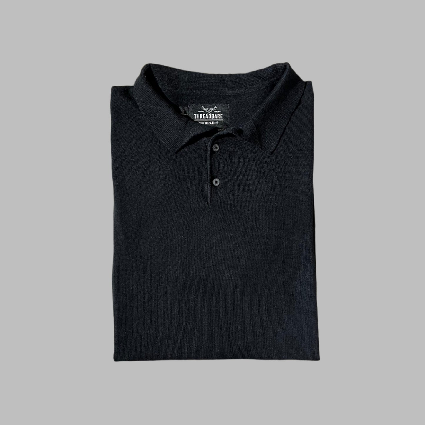 Black Light Cotton Fabric Knitted Polo