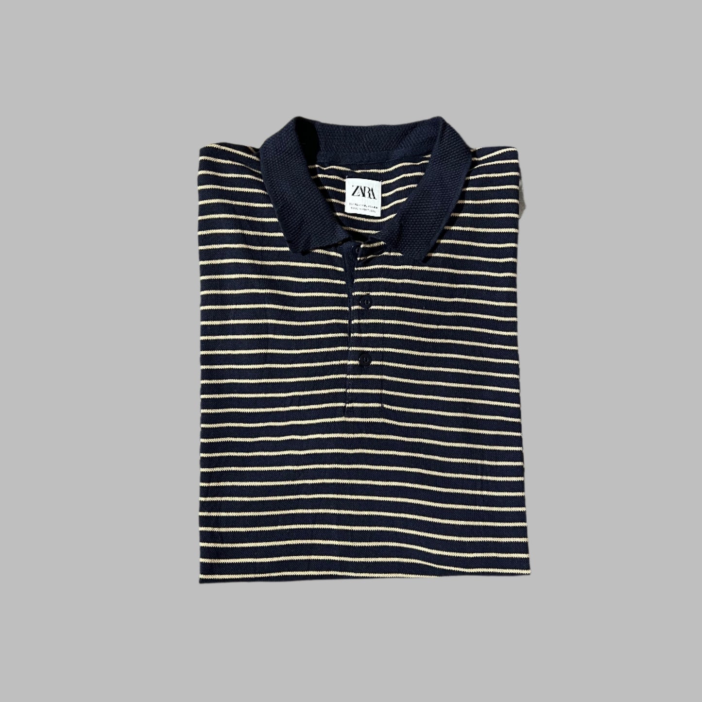 Black Stripped Knitted Polo