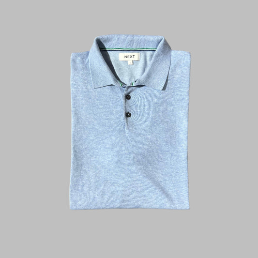 Sky Blue Soft Cotton Knitted Half Sleeves Polo