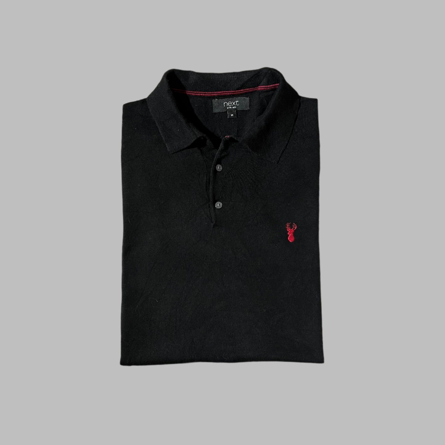 Black Soft Cotton Knitted Polo
