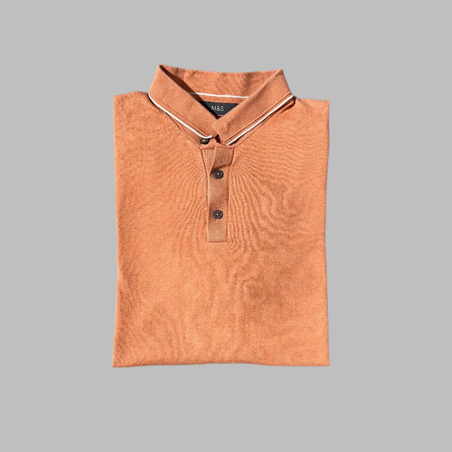 Orange Cotton Rich Half Sleeves Knit Polo