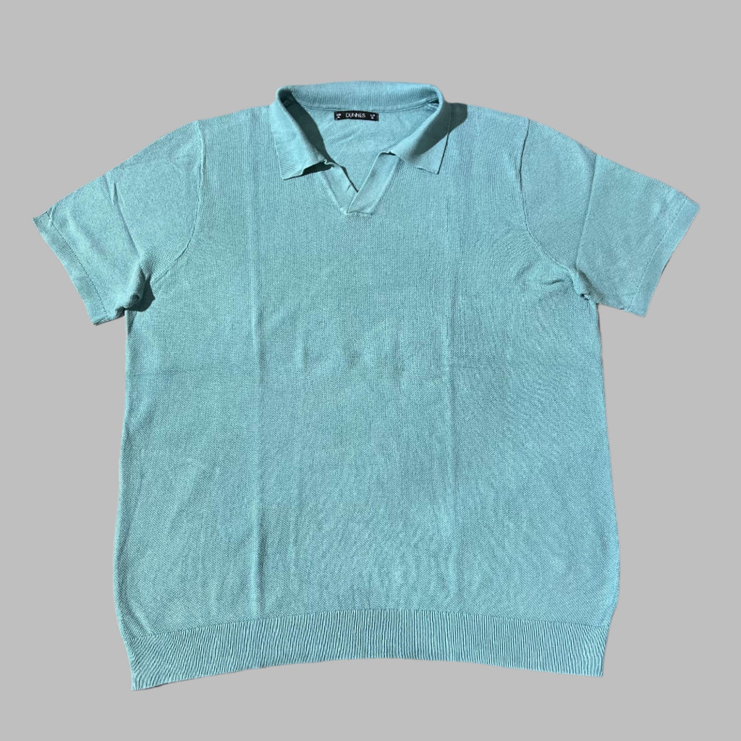 Turquoise Green Textured Busan Collar Half Sleeves Polo