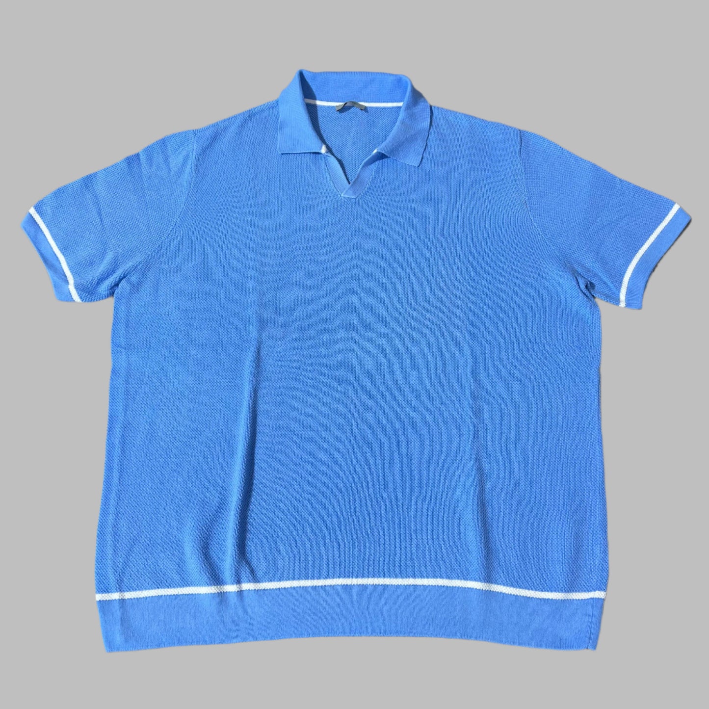 Textured Knit Half Sleeves Busan Collar Polo