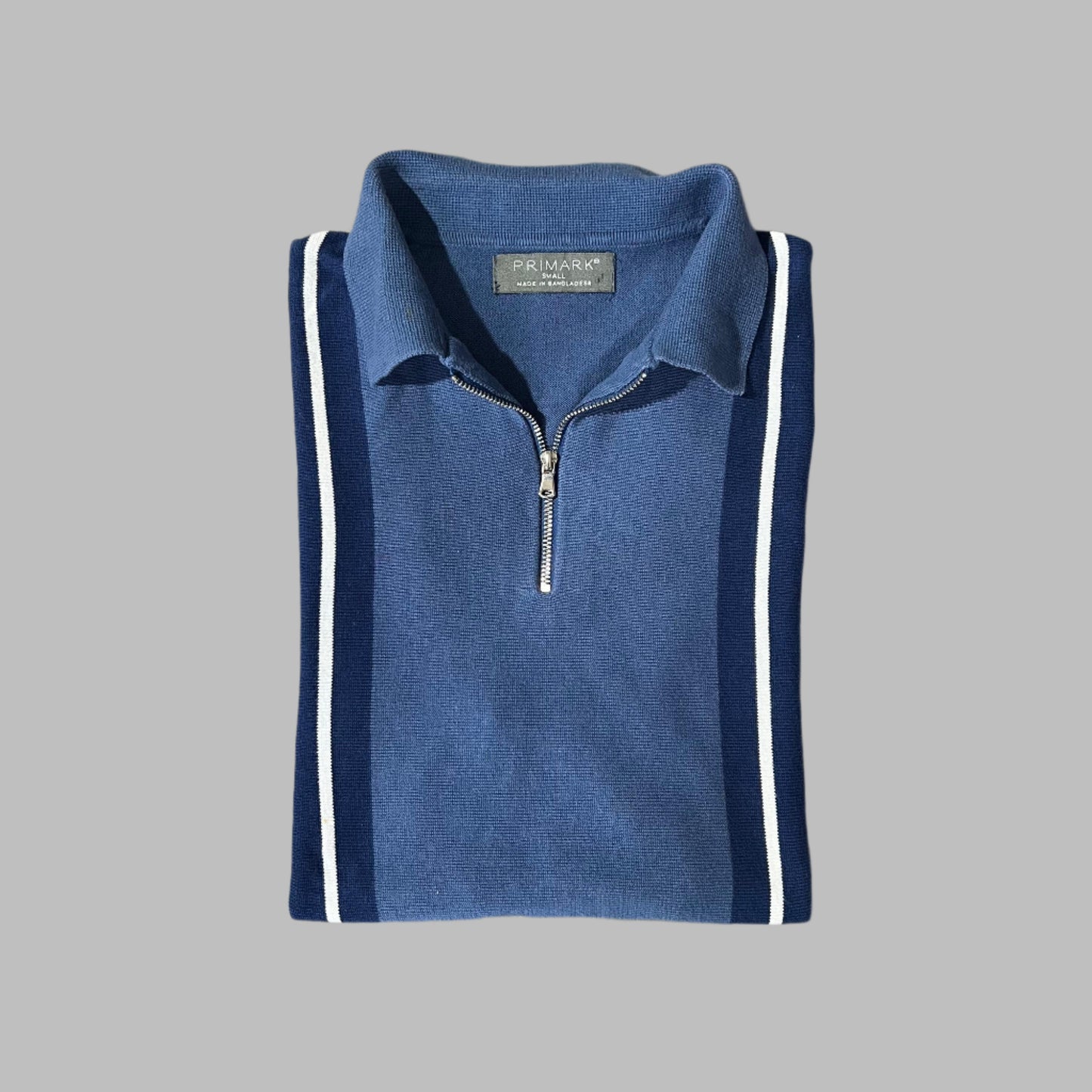 Multi Color Striped Knitted Zipper Polo