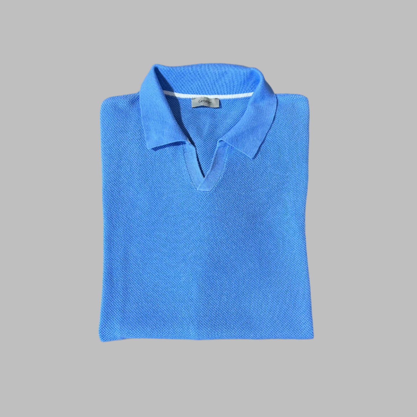 Textured Knit Half Sleeves Busan Collar Polo