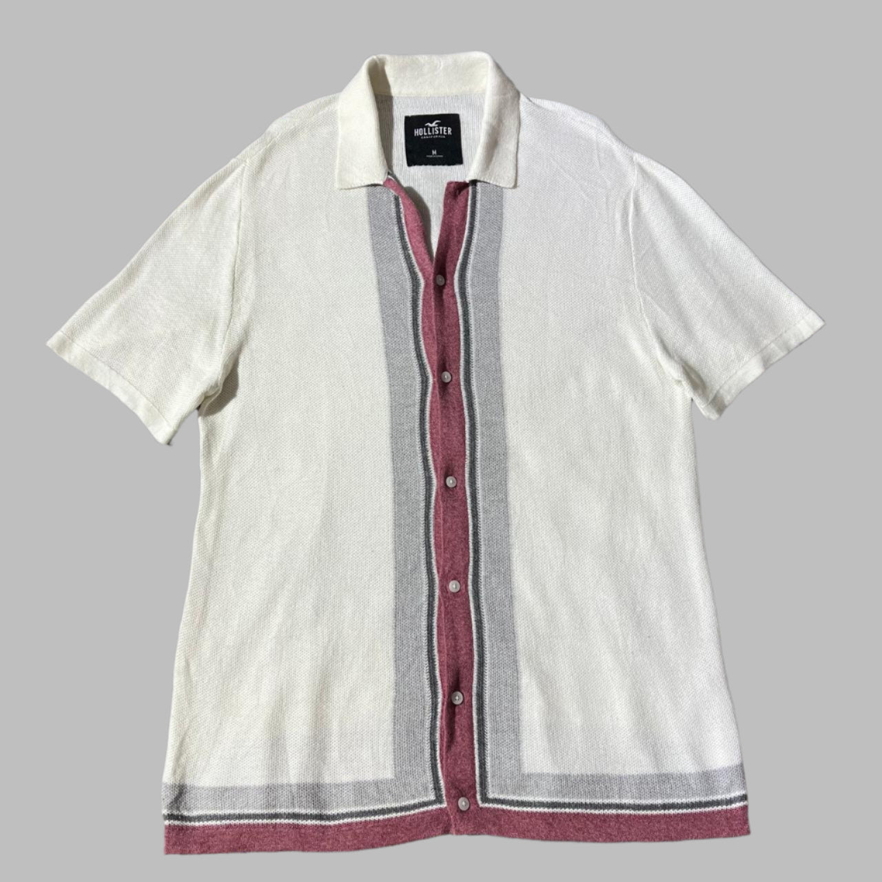 Hollister Pearl White Half Sleeves Buttoned Down