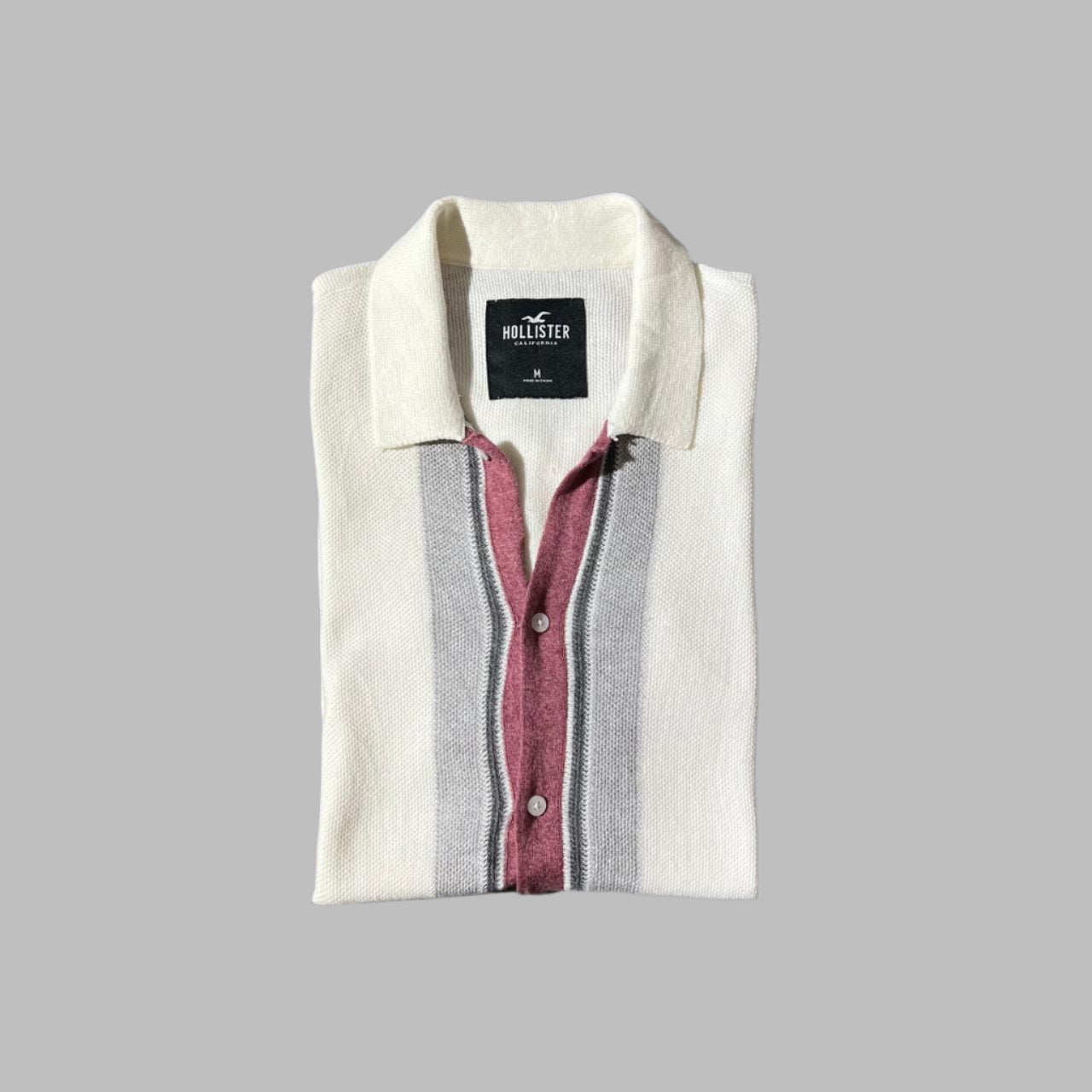 Hollister Pearl White Half Sleeves Buttoned Down