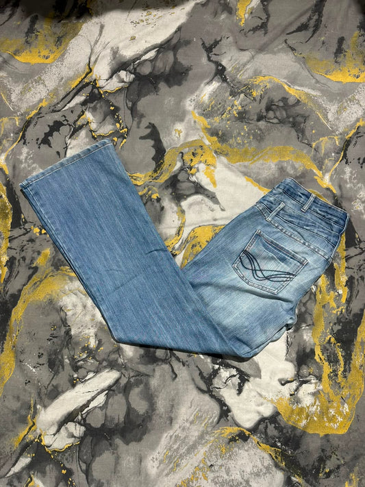 Blue Fade Washed Bootcut Jeans