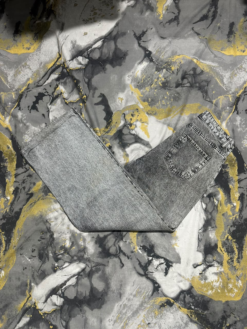 Gray Acid Washed Baggy Jeans