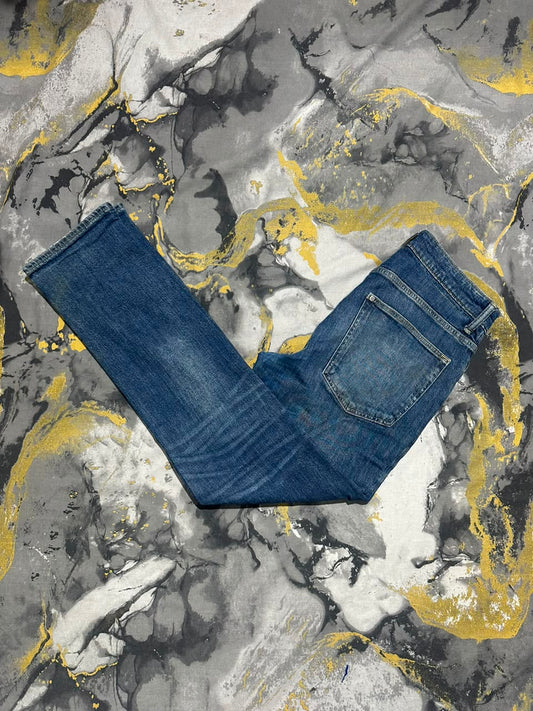 Dark Blue Straight Fit Faded Wash Jeans