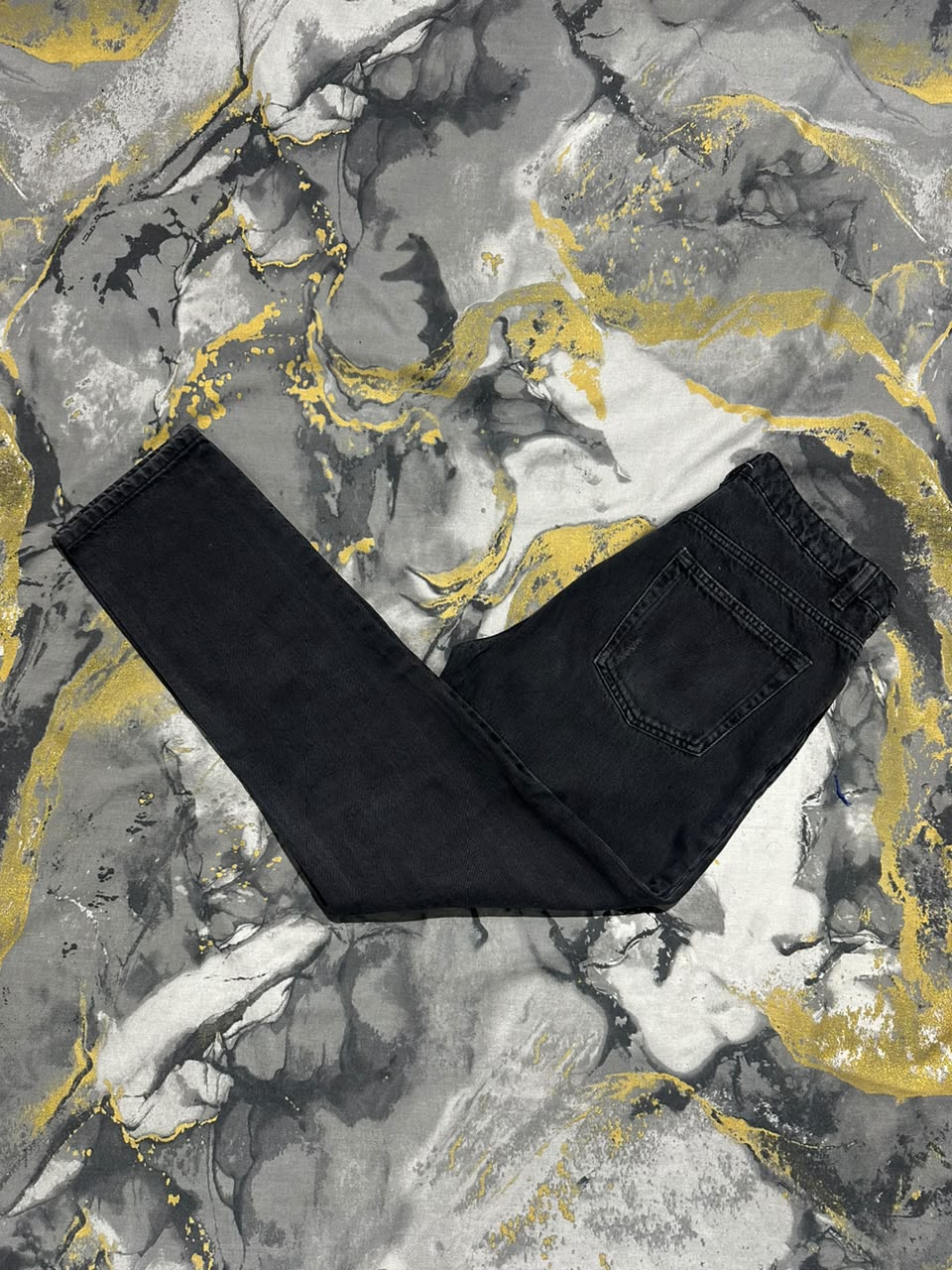 Black Straight Fit Ripped Denim Jeans